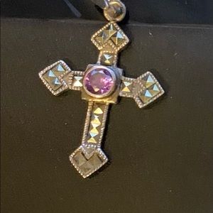 Amethyst and Marcasite Pendant